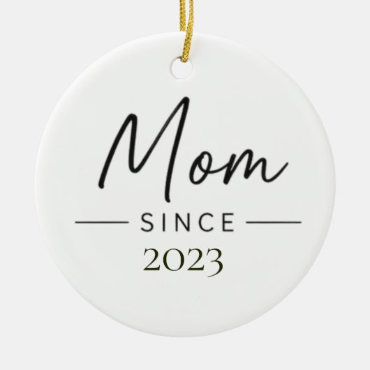 Moeder Sinds Gepersonaliseerd Jaar Handgeschreven Keramisch Ornament (Voorkant)