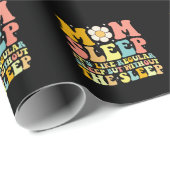 Moeder Slaap Grappig Moederdag Groovy Retro Cadeaupapier (Rol Hoek)