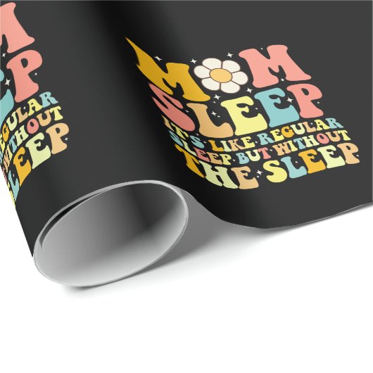 Moeder Slaap Grappig Moederdag Groovy Retro Cadeaupapier (Rol Hoek)