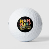 Moeder Slaap Grappig Moederdag Groovy Retro Golfballen (Voorkant)