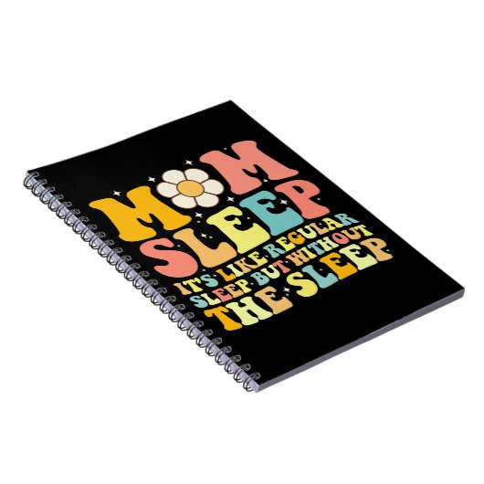 Moeder Slaap Grappig Moederdag Groovy Retro Notitieboek (Rechterzijde)