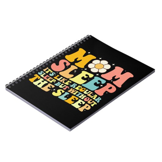 Moeder Slaap Grappig Moederdag Groovy Retro Notitieboek (Linkerzijde)