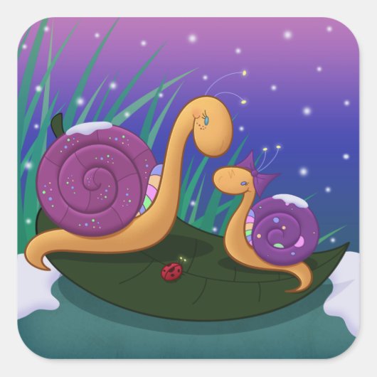 Moeder Slak en Tilly Vierkante Sticker (Voorkant)