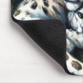 Moeder Sneeuwluipaard en kubus in de bergen Muismat (Hoek)