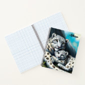 Moeder Sneeuwluipaard en kubus in de bergen Notitieboek (Binnen)