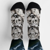 Moeder Sneeuwluipaard en kubus in de bergen Sokken (Top)