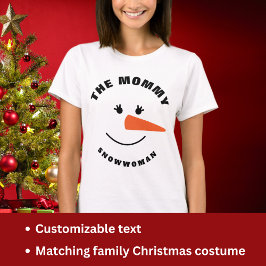 Moeder Sneeuwman Gezicht Squad Matching Familie Ko T-shirt