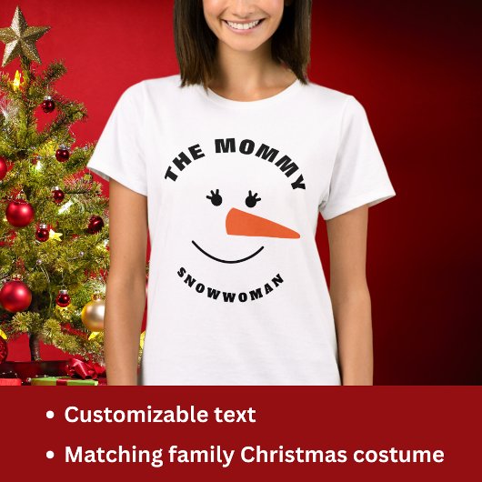 Moeder Sneeuwman Gezicht Squad Matching Familie Ko T-shirt