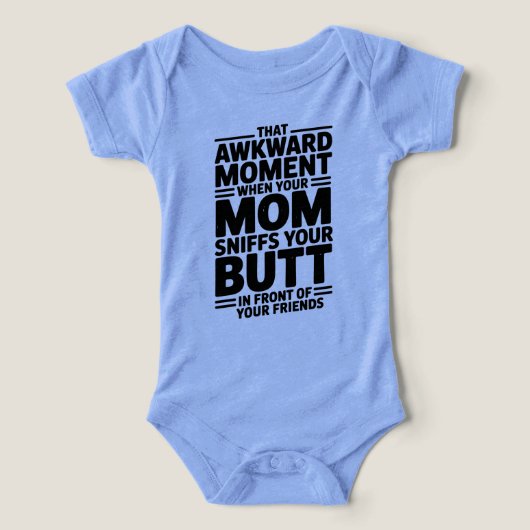 Moeder Snuffelt Achterwerk Grappig Baby Bodysuit C (Design voorkant)