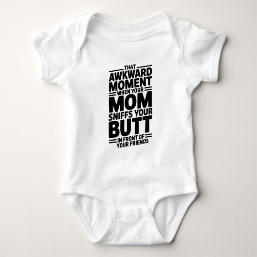 Moeder Snuffelt Achterwerk Grappig Baby Bodysuit C (Voorkant)