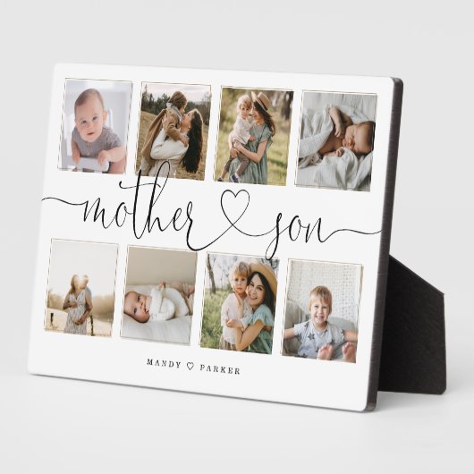 Moeder Son Heart Script | Fotoraster collage Fotoplaat (Zijkant)
