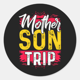 Moeder Son Trip Shirt Zomer Familie Vakantie Trip Ronde Sticker
