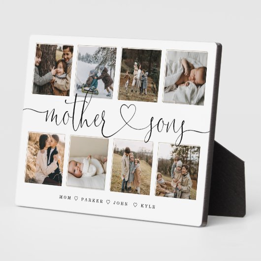 Moeder Sons Heart Script | Fotoraster collage Fotoplaat (Zijkant)