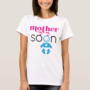 Moeder Soon Toekomstige Baby Pink Blue Black Funny T-shirt
