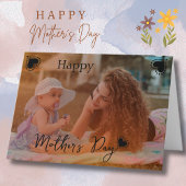 Moeder speelt met een kind Fotokaart Feestdagen Kaart