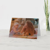 Moeder speelt met een kind Fotokaart Feestdagen Kaart (Voorkant)