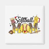 Moeder Spel Dag Vibes Moederdag Vrouwen Softbal Ma Magneet (Voorkant)