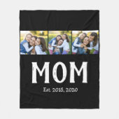 Moeder Stelde Elegant Script Zwart 3 Foto Fleece Deken (Voorkant)