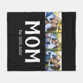 Moeder Stelde Elegant Script Zwart 3 Foto Fleece Deken (Voorkant (Horizontaal))