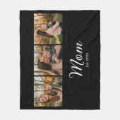 Moeder Stelde Elegant Script Zwart 3 Foto Fleece Deken (Voorkant)