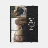 Moeder Stelde Elegant Script Zwart 3 Foto Fleece Deken (Voorkant)