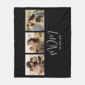 Moeder Stelde Elegant Script Zwart 3 Foto Fleece Deken (Voorkant)