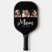 Moeder Stelde Elegant Script Zwart 3 Foto Pickleball Paddle (Achterkant)