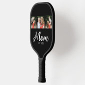 Moeder Stelde Elegant Script Zwart 3 Foto Pickleball Paddle (Links)