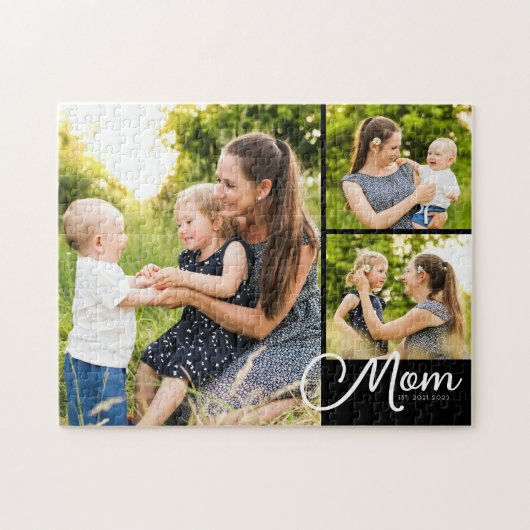 Moeder Stelde Modern Schrift 3 Foto Op  Legpuzzel (Horizontaal)