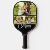 Moeder Stelde Modern Schrift 3 Foto op Pickleball Paddle (Achterkant)