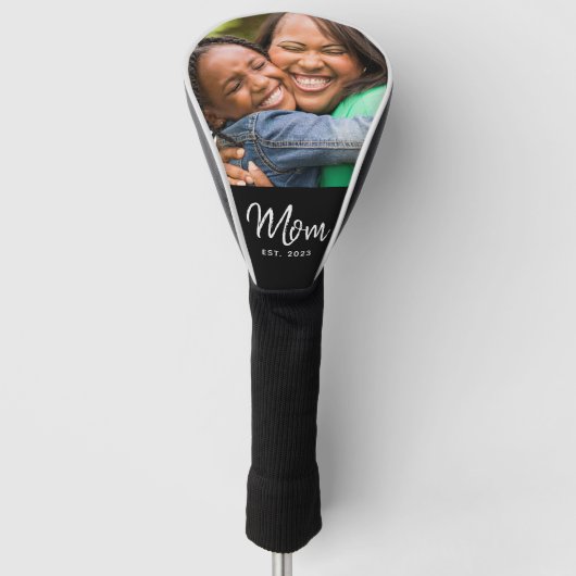 Moeder Stelde Modern Schrift Foto Golf Hoofddeksel Golfheadcover (Voorkant)