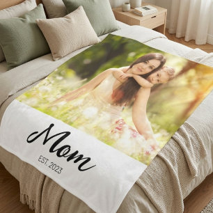Moeder Stelde Modern Schrift Foto Op Fleece Deken