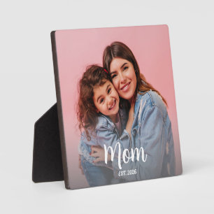 Moeder Stelde Modern Schrift Foto Op Fotoplaat