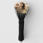 Moeder Stelde Modern Schrift Foto Op Golfheadcover (Voorkant)