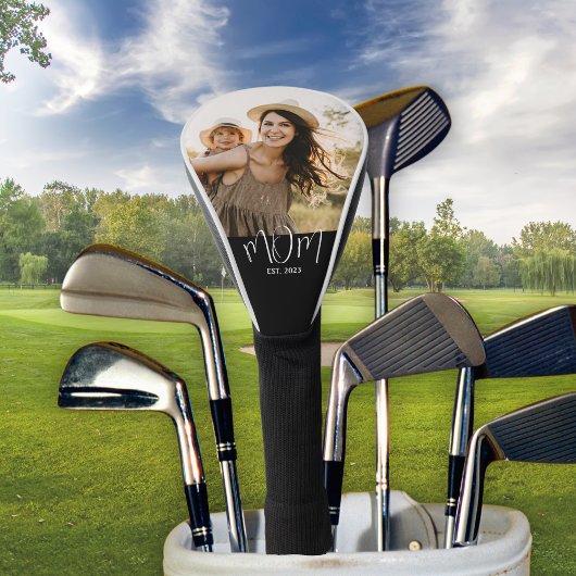 Moeder Stelde Modern Schrift Foto Op Golfheadcover