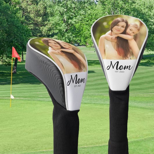 Moeder Stelde Modern Schrift Foto Op Golfheadcover