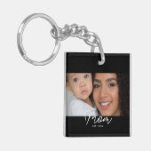 Moeder Stelde Modern Schrift Foto Op Sleutelhanger (Voorkant Links)