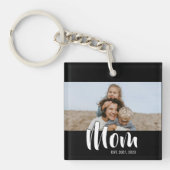 Moeder Stelde Modern Schrift Foto Op Sleutelhanger (Voorkant)