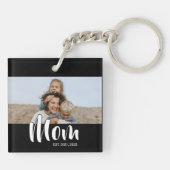 Moeder Stelde Modern Schrift Foto Op Sleutelhanger (Achterkant)