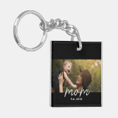 Moeder Stelde Modern Schrift Foto Op Sleutelhanger (Voorkant Links)