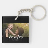 Moeder Stelde Modern Schrift Foto Op Sleutelhanger (Achterkant)
