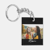 Moeder Stelde Modern Schrift Foto Op Sleutelhanger (Voorkant Links)