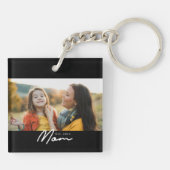 Moeder Stelde Modern Schrift Foto Op Sleutelhanger (Achterkant)