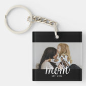Moeder Stelde Modern Schrift Foto Op Sleutelhanger (Voorkant)