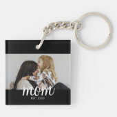 Moeder Stelde Modern Schrift Foto Op Sleutelhanger (Achterkant)