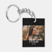 Moeder Stelde Modern Schrift Foto Op Sleutelhanger (Voorkant Links)