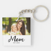 Moeder Stelde Modern Schrift Foto Op Sleutelhanger (Achterkant)
