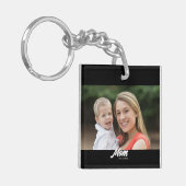 Moeder Stelde Modern Schrift Foto Sleutelhanger (Voorkant Links)