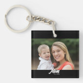 Moeder Stelde Modern Schrift Foto Sleutelhanger (Voorkant)