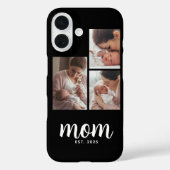 Moeder Stelde Modern Schrift Zwart 3 Foto Case-Mate iPhone Case (Achterkant)